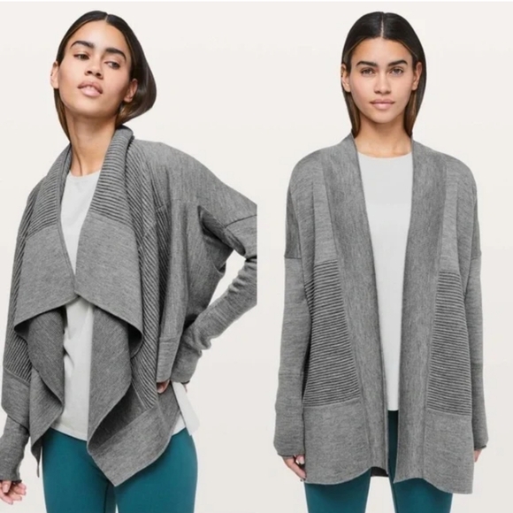 lululemon athletica Sweaters - Lululemon Sit in Lotus 100% Merino Wool Convertible Wrap Cardigan